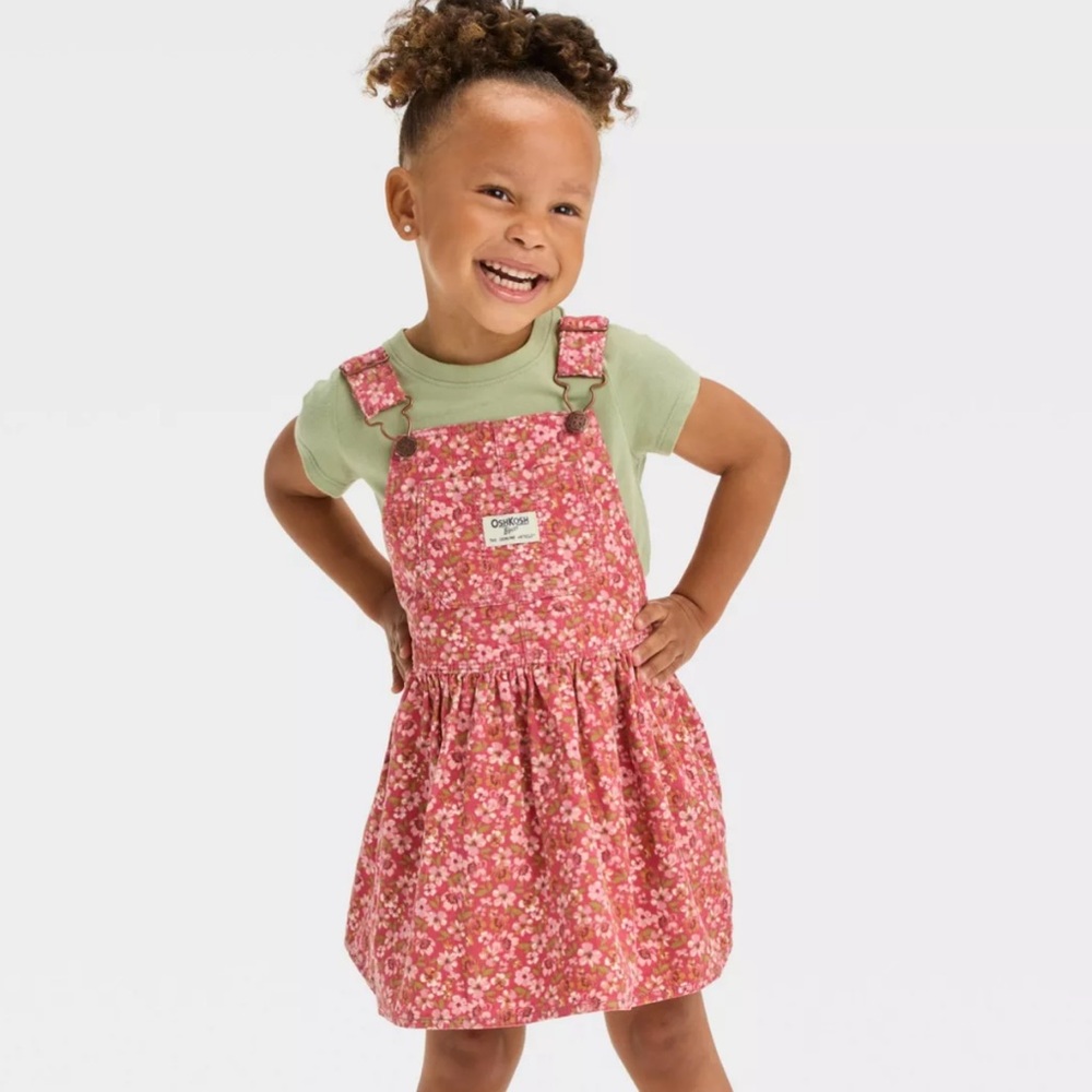 OshKosh B'gosh Toddler Girls' Floral Printed Corudory Skirtall - Pink